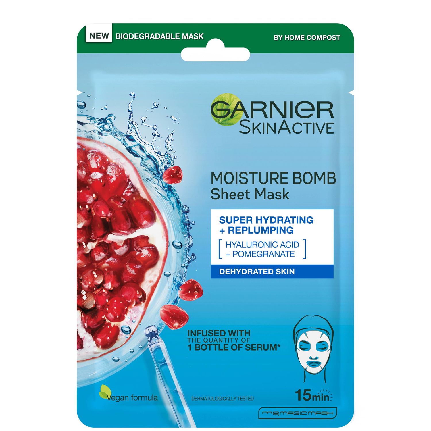 Moisture Bomb Super Hydrating Replumping Sheet Mask with Hyaluronic Acid + Pomegranate