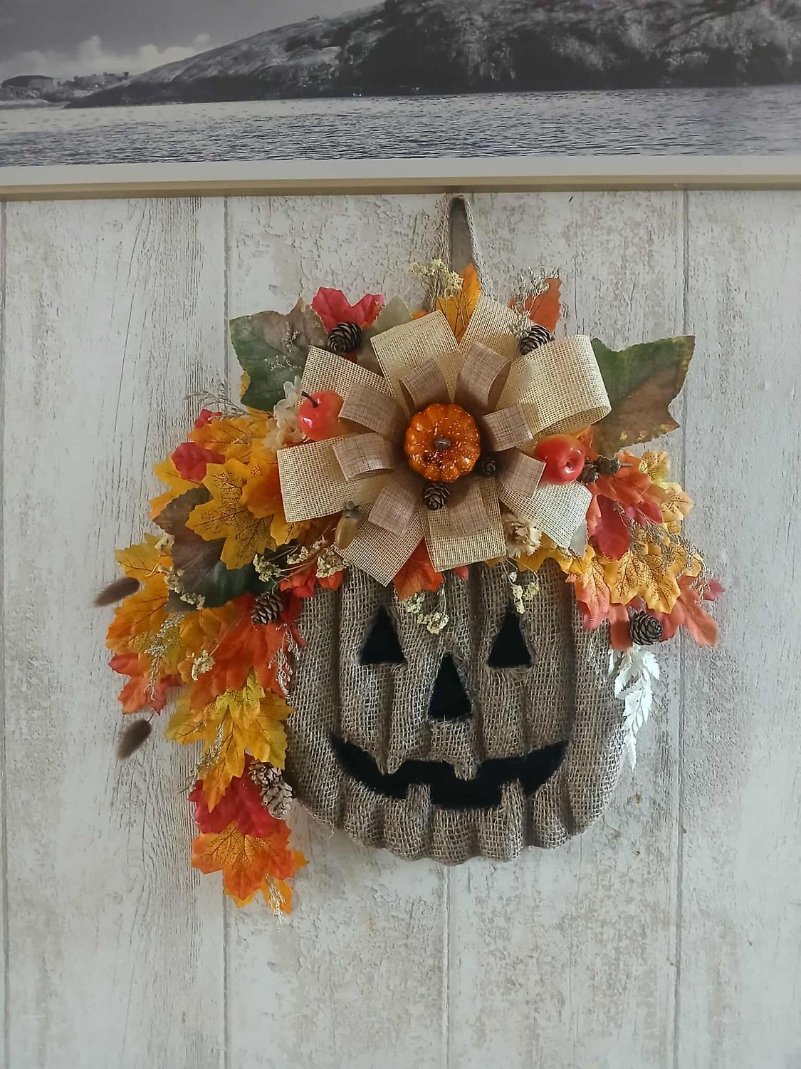 Jutowa dynia halloween