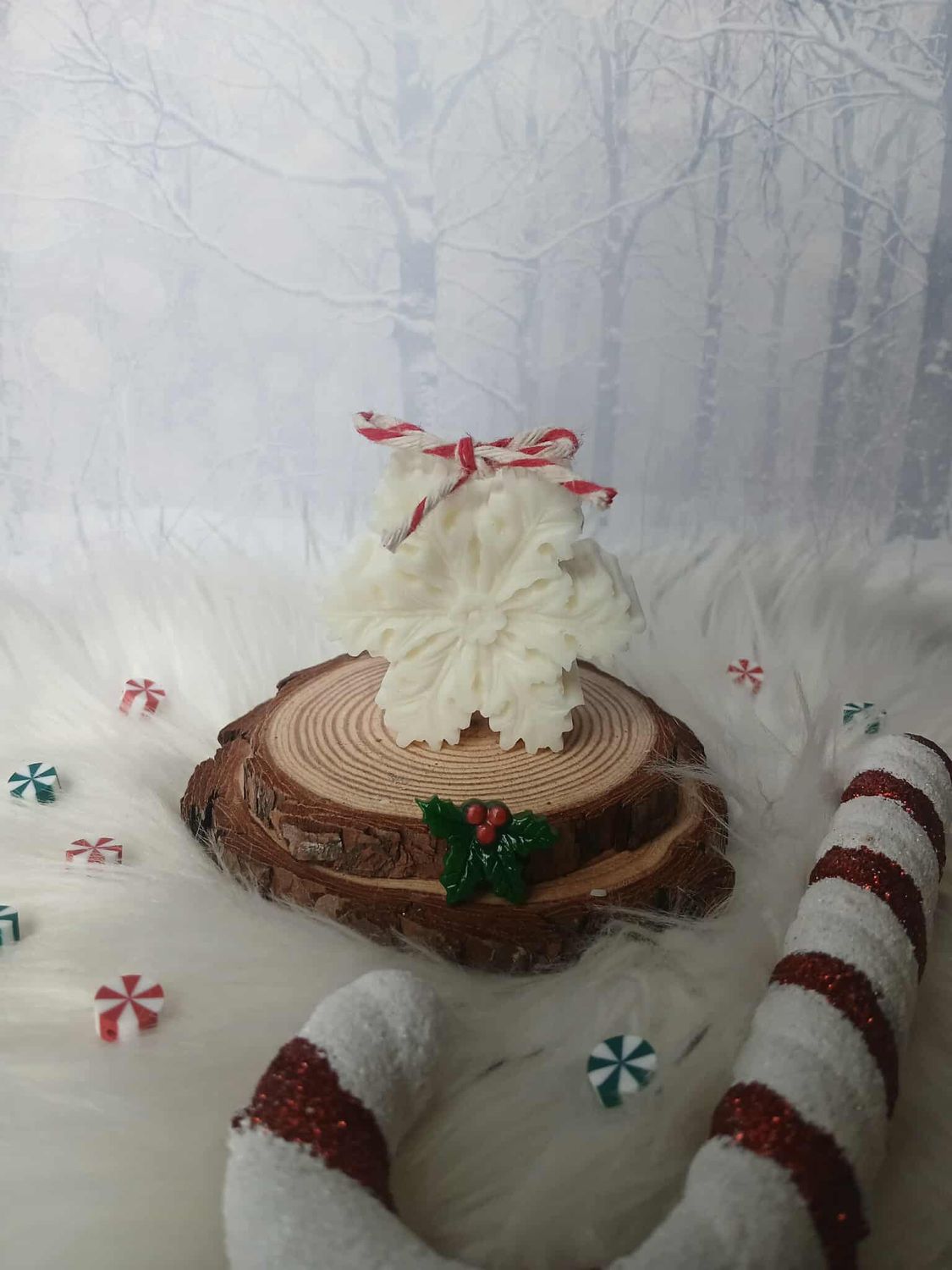 Świeczka świąteczna śnieżynka