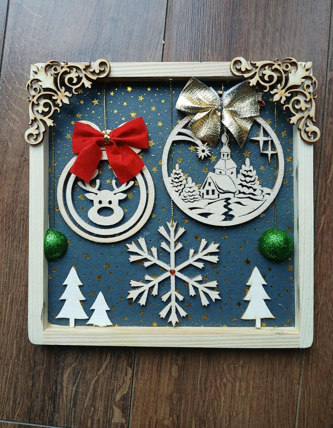 Obrazek drewniany świąteczny