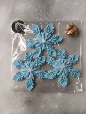 Zestaw śnieżynek błękit