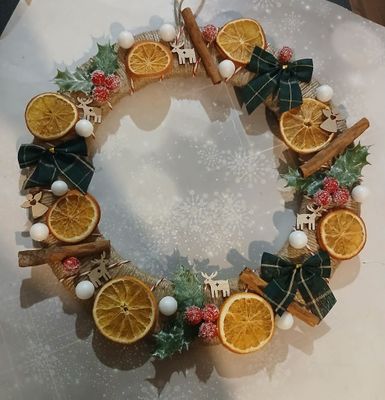 Jutowy stroik wiszący naturalny