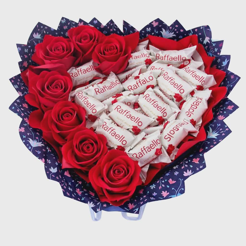 Bukiet słodko-kwiatowy Rafaello