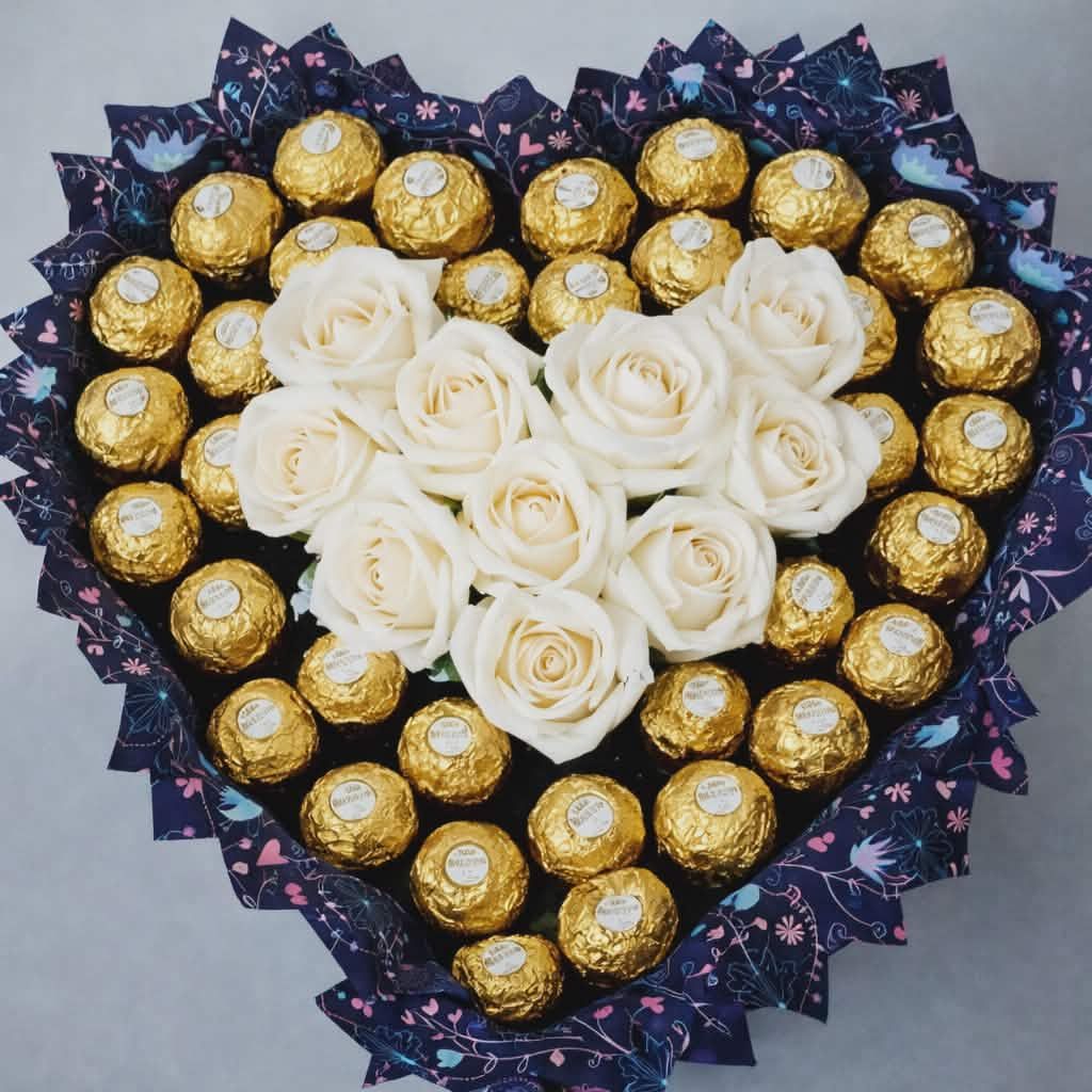 Bukiet słodko-kwiatowy Rocher