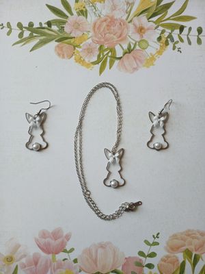 Zajączkowy komplet biżuterii