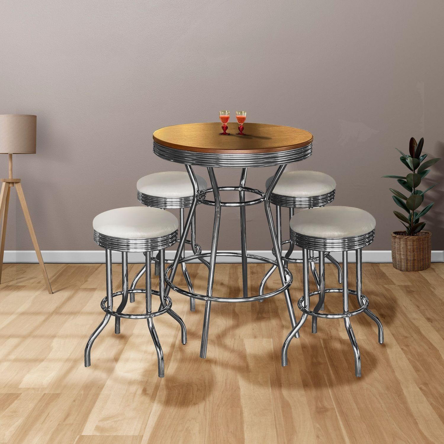 Hard Rock Bar Chairs + Table