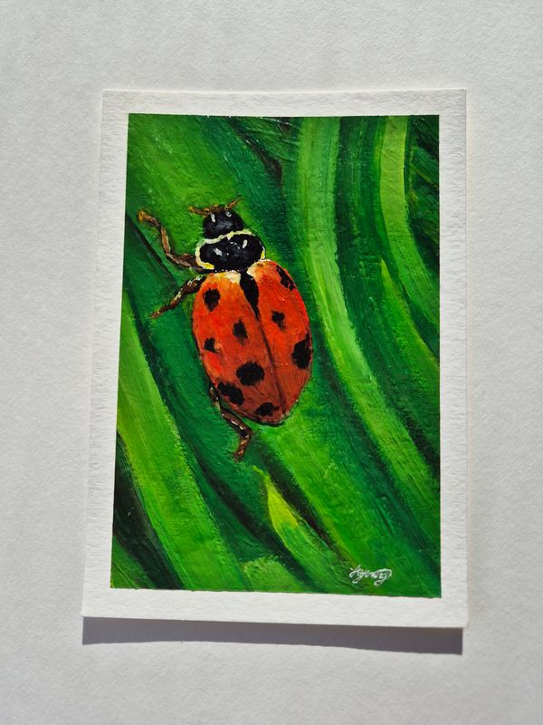 "Ladybug" - A6 Acrylic Painting