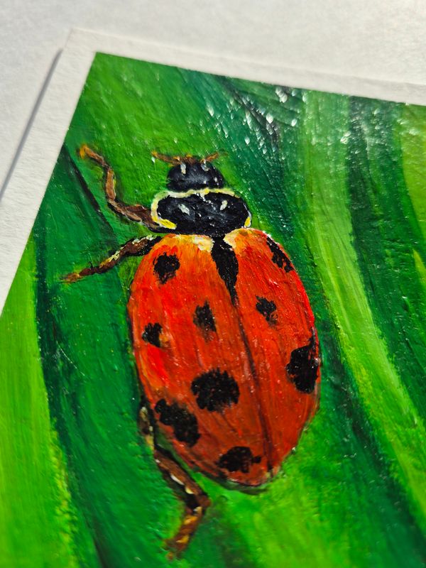 "Ladybug" - A6 Acrylic Painting