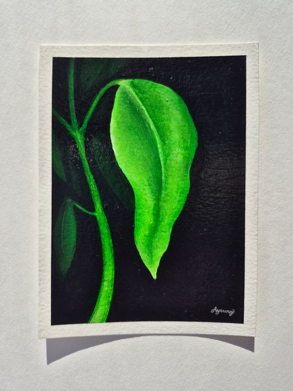 "Leaf" - A6 Acrylic Painting