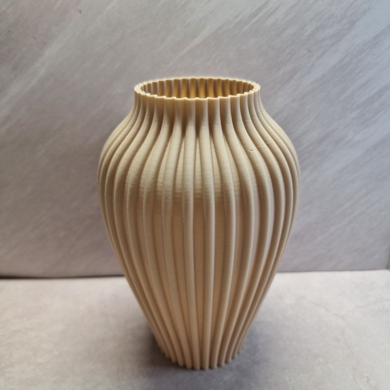 3D Printad Vas I Ljus Beige