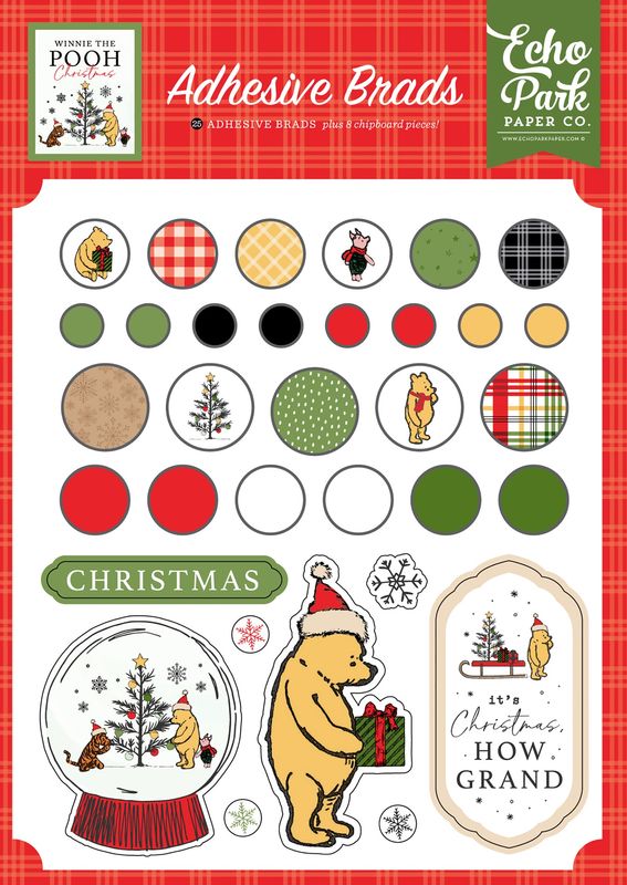 Winnie The Pooh Christmas Adhesive Brads