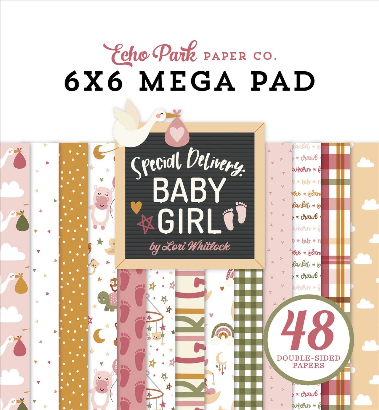 Special Delivery Baby Girl Cardmakers 6x6 Mega Pad