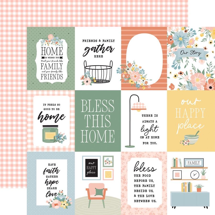 Our Happy Place: 3x4 Journaling Cards 12x12 Patterned Paper