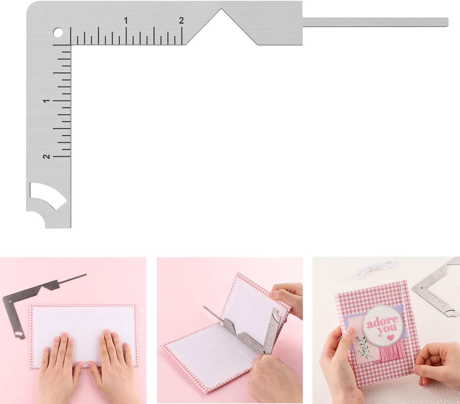 Book Cover Guide 5-in-1 Stainless Steel Metal Bookbinding Tool