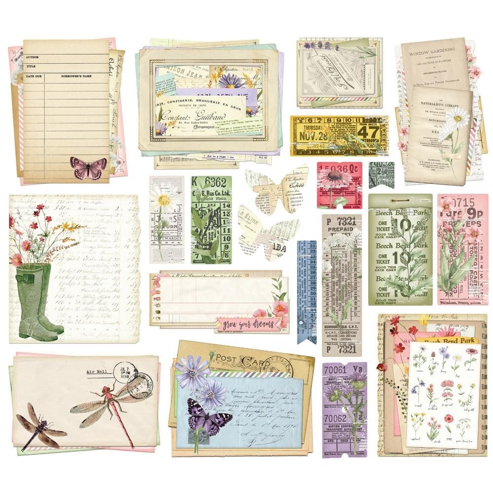 Simple Vintage Meadow Flowers Ephemera
