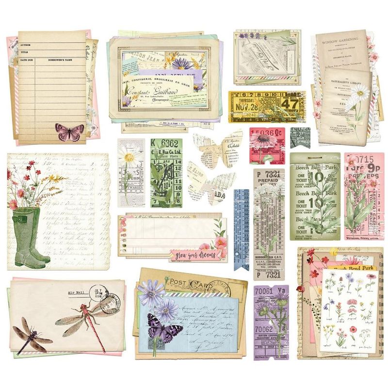 Simple Vintage Meadow Flowers Ephemera