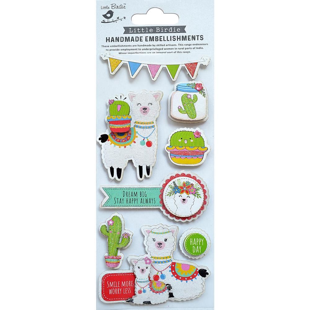 Lllama 3D Glitter Embellishment