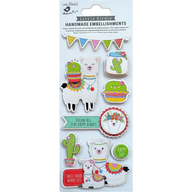 Lllama 3D Glitter Embellishment