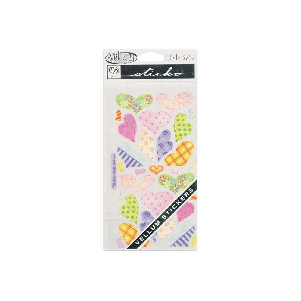 Vellum Pastel Heart Stickers