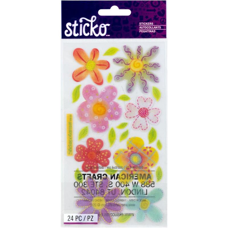 Vellum Pastel Flower Stickers