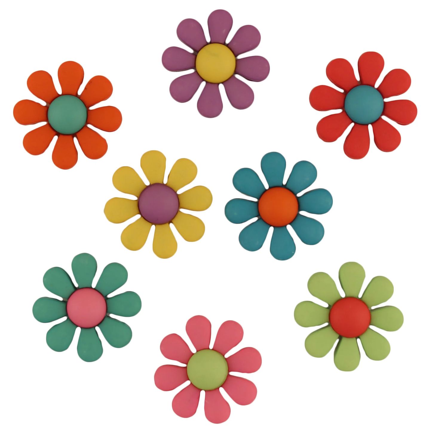 Funky Flowers Buttons
