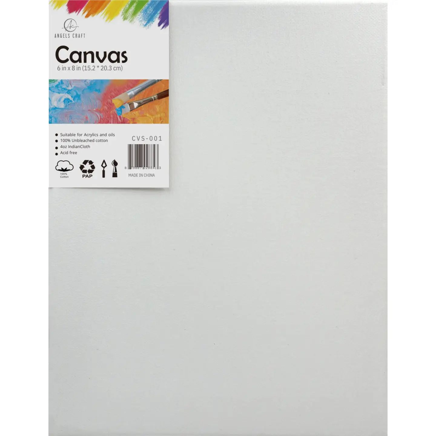 Primed Stretched Canvas For Acrylic &amp; Oil Painting 6in x 8in