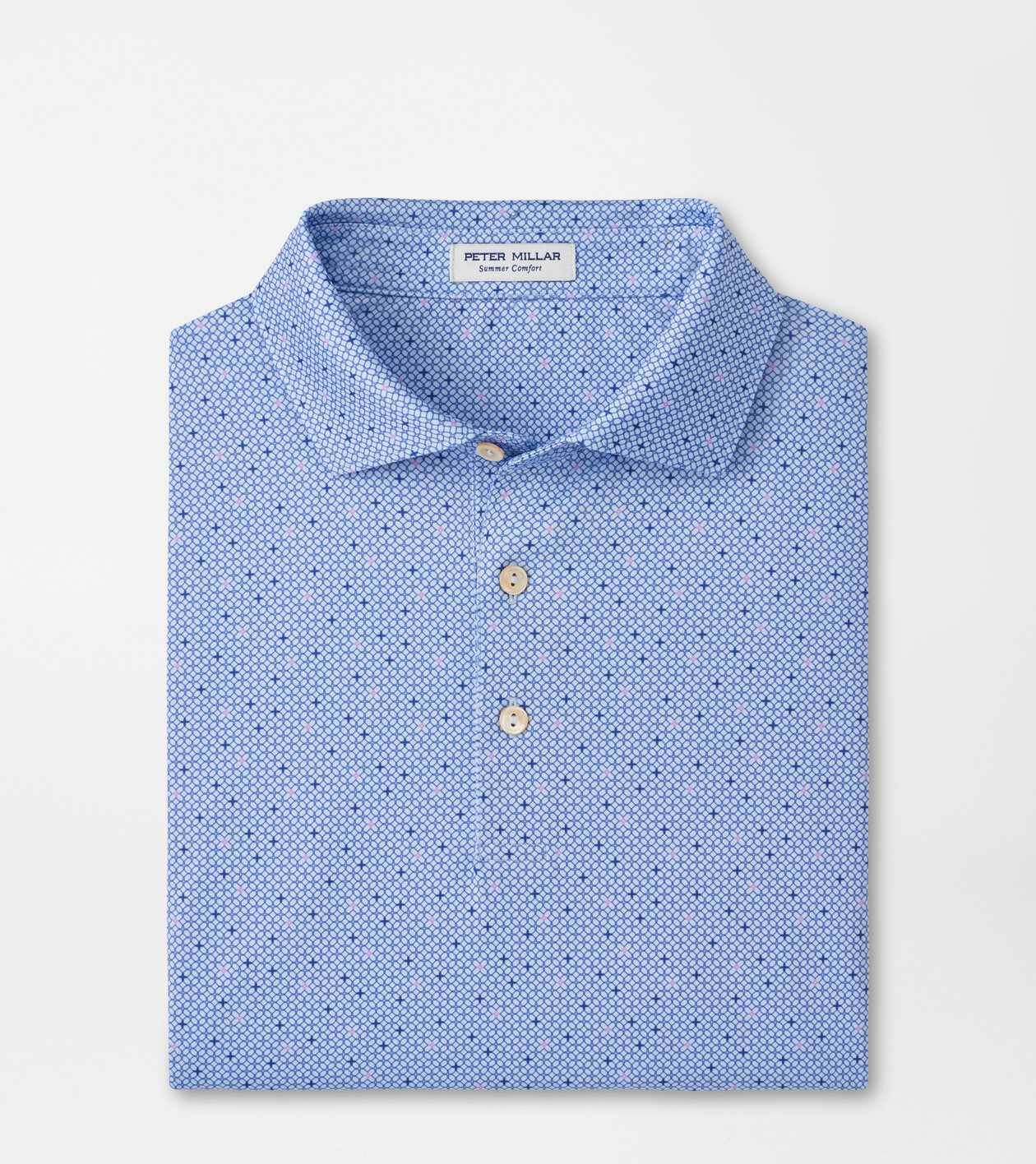 Peter Millar Polo  Barrier Perf  - Stream Blue