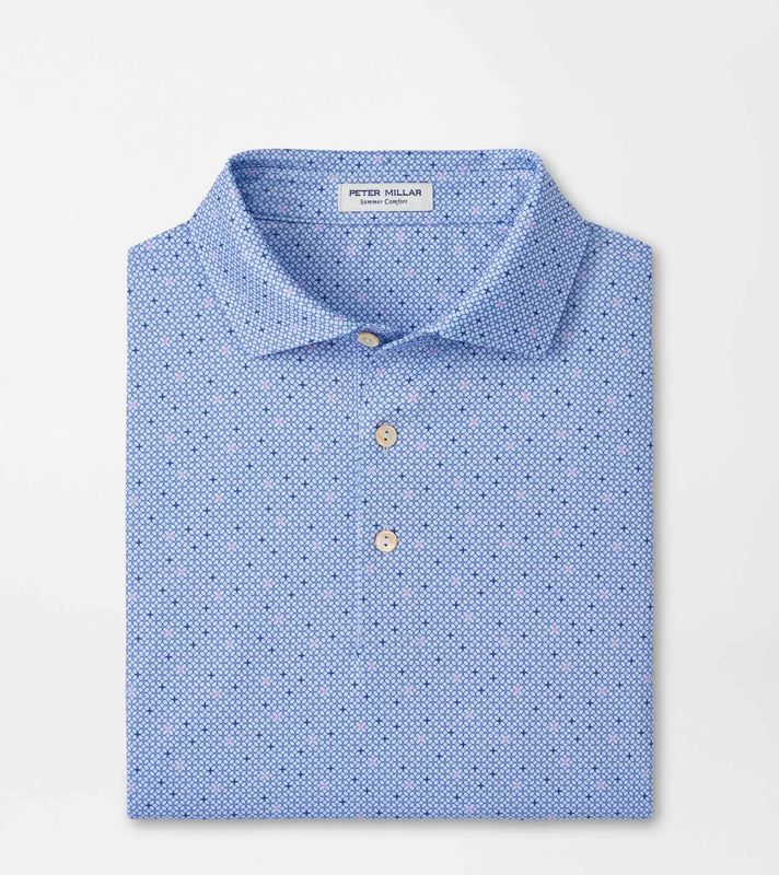 Peter Millar Polo  Barrier Perf  - Stream Blue
