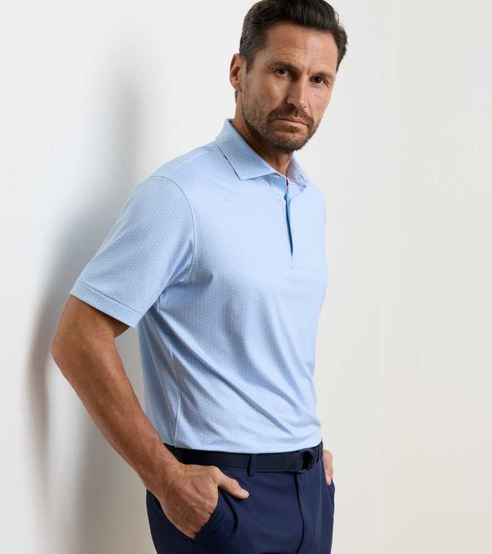 Peter Millar Polo  Nautilus Perf  - Stream Blue