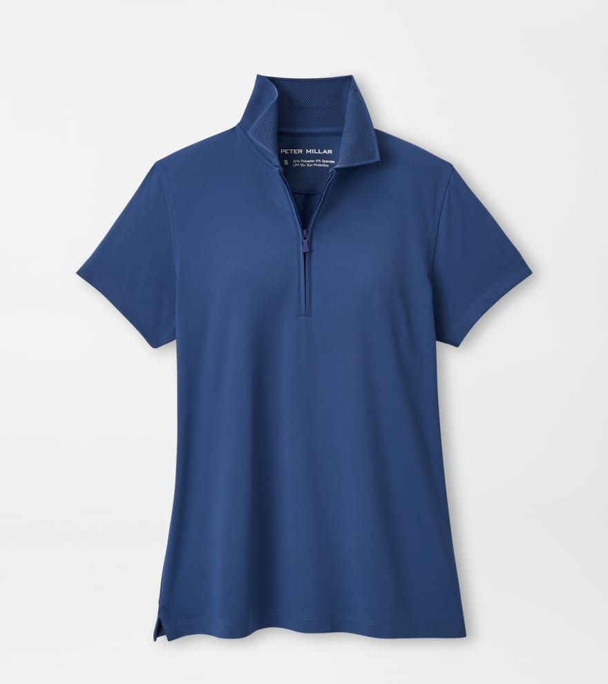 Peter Millar Lady Polo Keswick Zip Neck SS - Windsor Blue