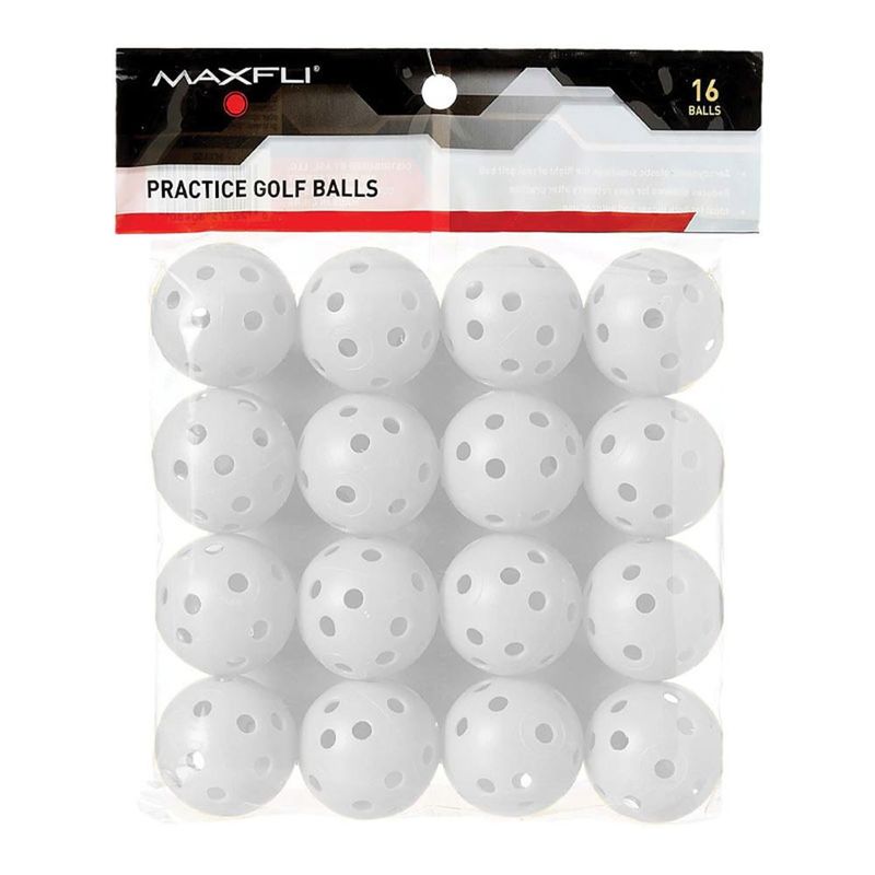 Maxfli Plastic Practice Balls - White - 16 pcs