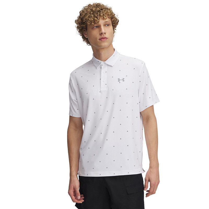 Under Armour Polo Playoff 3.0 Printed  - White/Steel