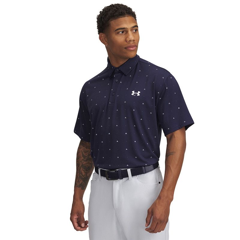 Under Armour Polo Playoff 3.0 Printed - Mid Navy / White -