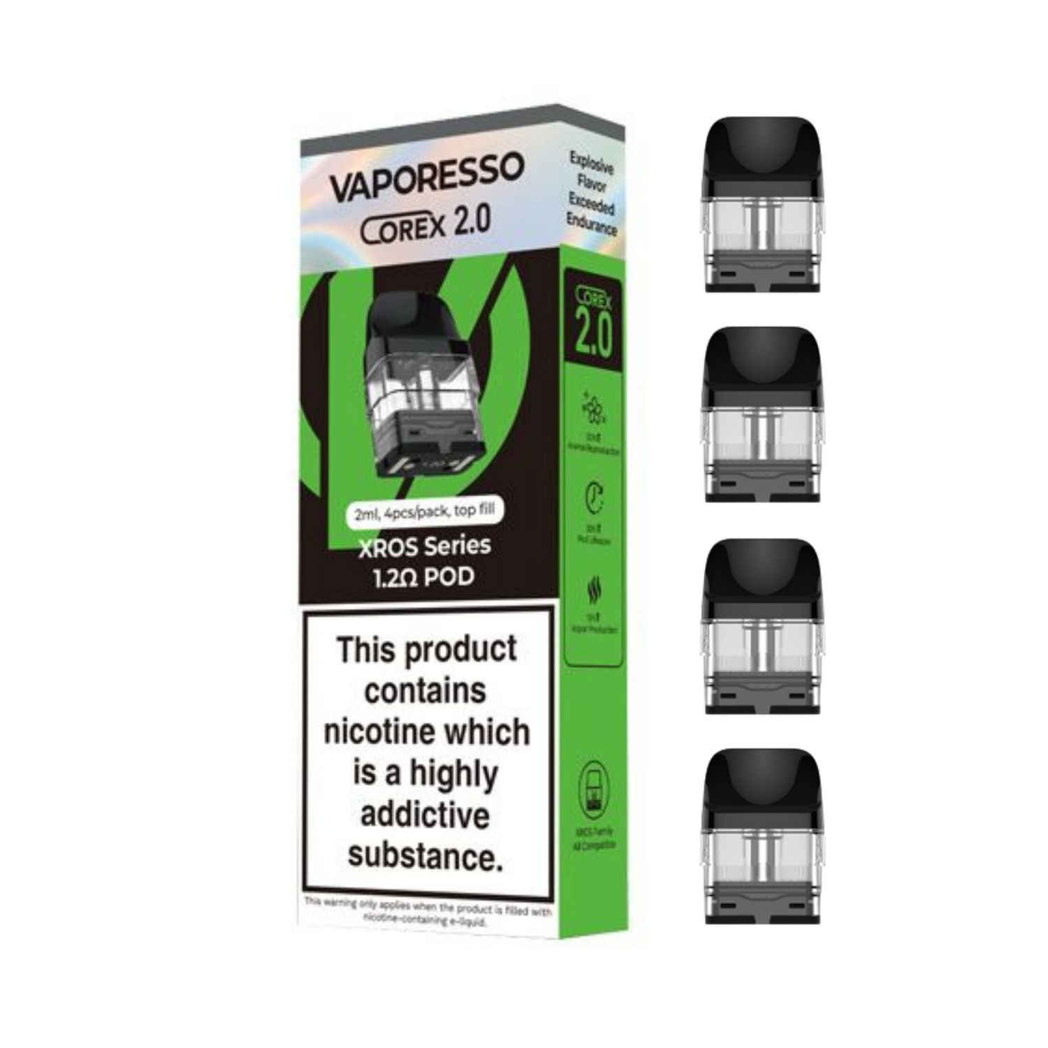 Vaporesso XROS 1.2 ohm Mesh/COREX 2.0 4&#39;lü Paket (%100 Orijinal)