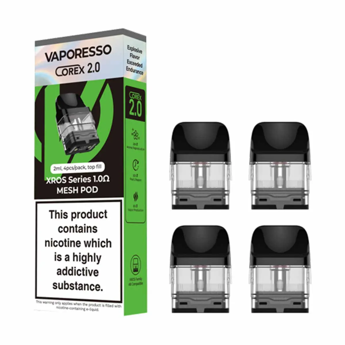 Vaporesso XROS 1.0 ohm Mesh/COREX 2.0 4&#39;lü Paket (%100 Orijinal)