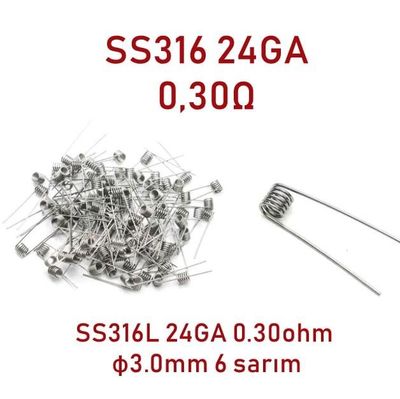 SS316L 24GA 0.30ohm Hazır Coil
