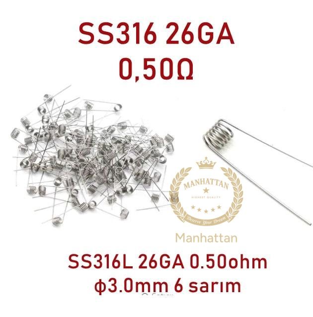 SS316L 26GA 0.50ohm Hazır Coil