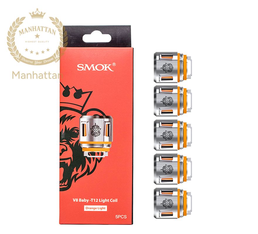 Smok V8 Baby T12 Light Coil (Yeşil Ledli) (5'li Paket) %100 Orijinal