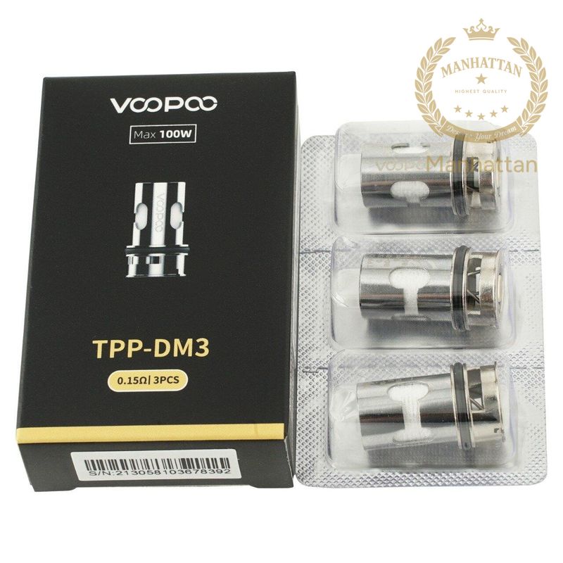 VOOPOO TPP DM3 0.15 Ohm Coil (3'lü) (%100 Orijinal) VOOPOO TPP DM3 0.15 Ohm Coil (3'lü) (%100 Orijinal)