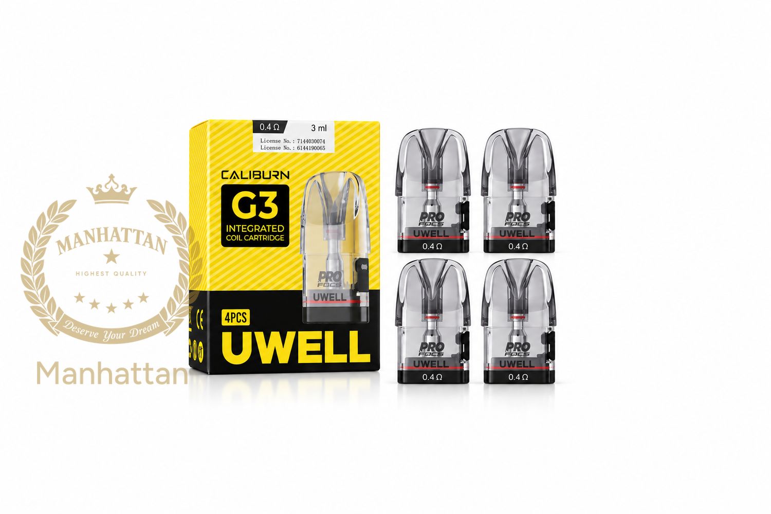 Uwell Caliburn G3 / GPP Kartuş/Coil 4'lü Paket (0.4ohm / 0.6ohm / 0.9ohm / 1.2ohm) %100 Orijinal, Coil: G3 0.4 ohm (4 Kartuş)