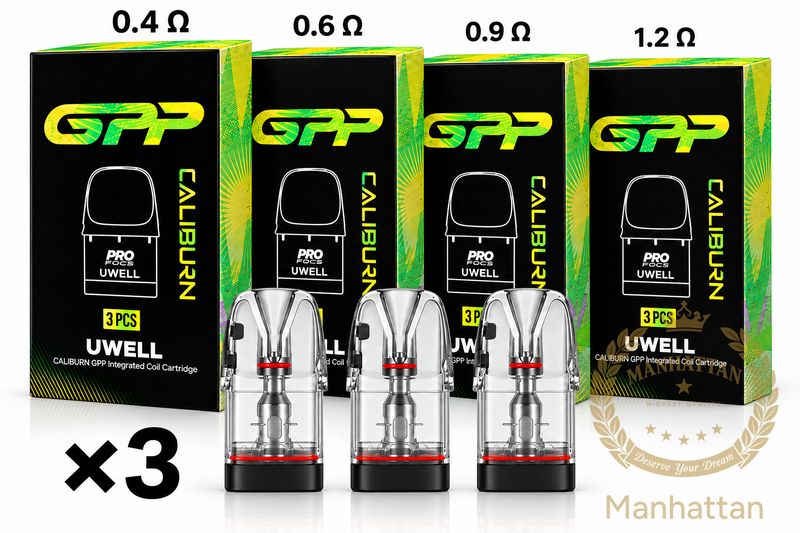 Uwell Caliburn GPP Kartuş/Coil 3'lü Paket – G3/G4/G5 Uyumlu (0.4ohm / 0.6ohm / 0.9ohm / 1.2ohm) %100 Orijinal