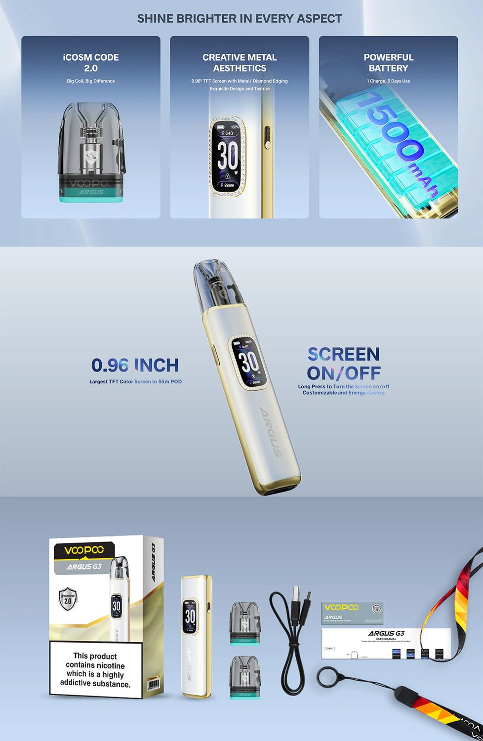 VOOPOO Argus G3 Pod Mod Kit Detaylı Görünüm