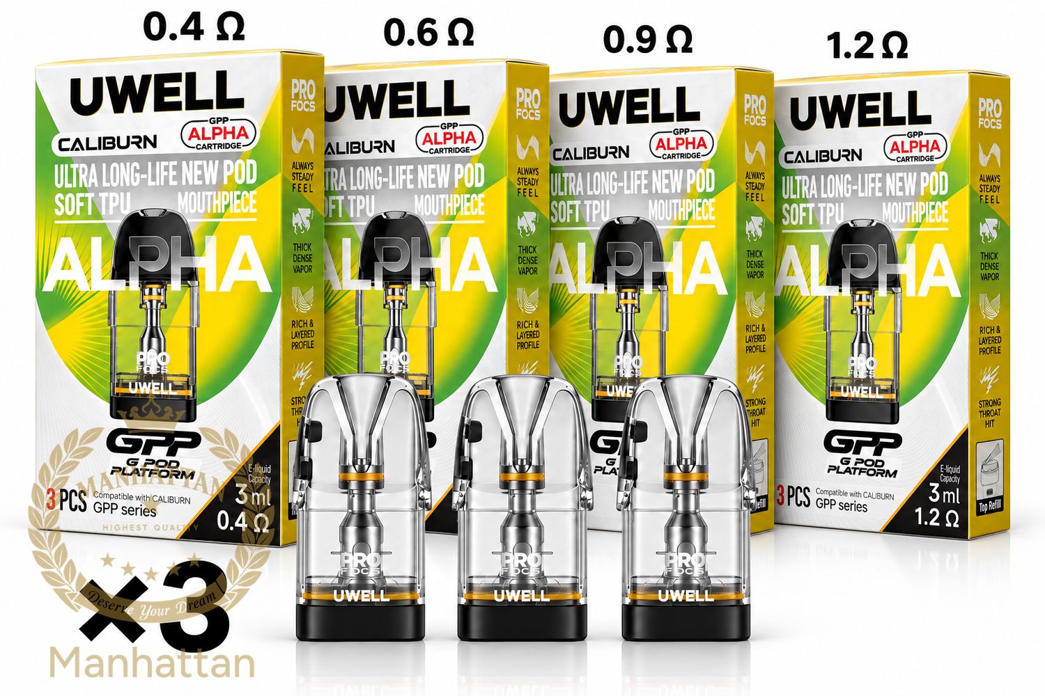 Uwell Caliburn GPP Alpha Kartuş/Coil (0.4ohm / 0.6ohm / 0.9ohm / 1.2ohm) %100 Orijinal