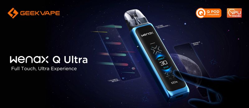 geekvape-wenax-q-ultra-pod-kit-1300mah-30w-resmi-kapak-sahnesi-uzay-temali-urun-wenax-q-ultra-full-touch-ultra-experience-yazisi-geekvape-logo-yazili-pazarlama-gorseli.jpg