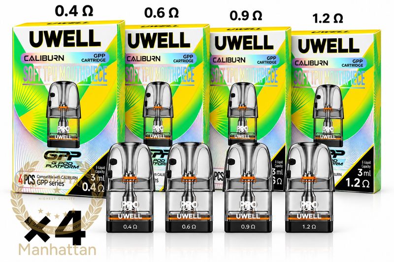 Uwell Caliburn GPP Kartuş/Coil 4'lü Paket (0.4ohm / 0.6ohm / 0.9ohm / 1.2ohm) %100 Orijinal