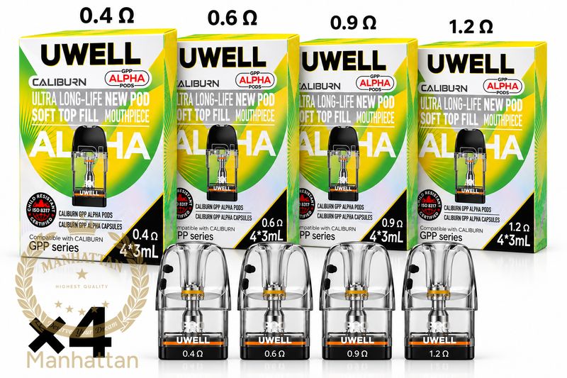 Uwell Caliburn GPP Alpha Kartuş/Coil 4'lü Paket (0.4ohm / 0.6ohm / 0.9ohm / 1.2ohm) %100 Orijinal