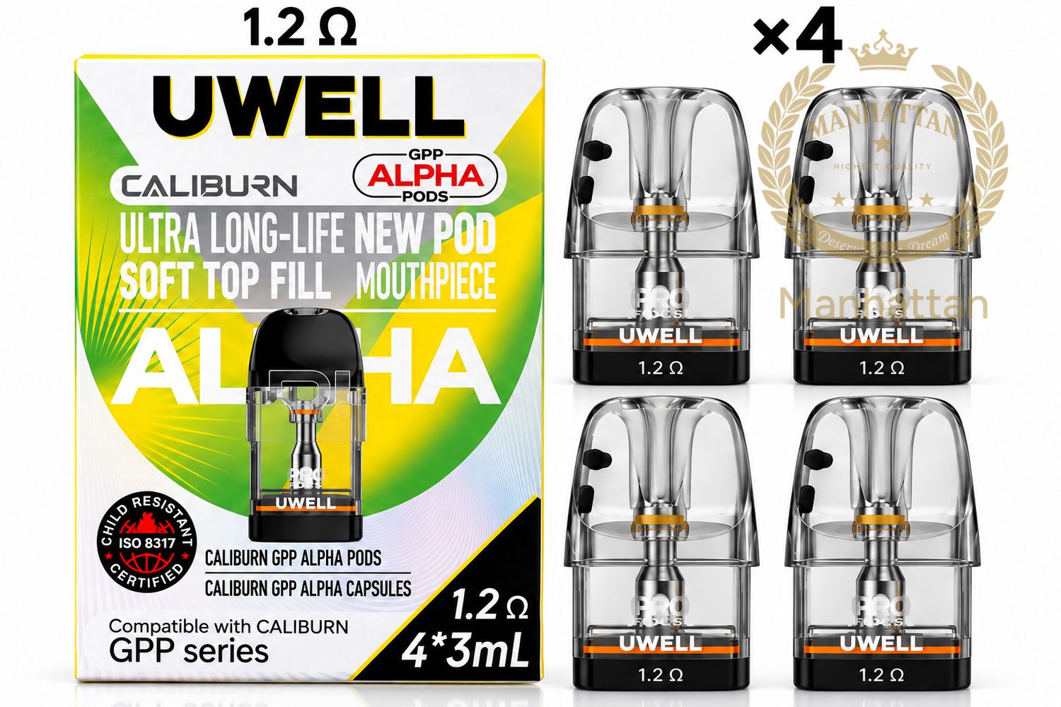 Uwell Caliburn GPP Alpha 1.2 ohm Kartuş/Coil (4 Kartuş) %100 Orijinal