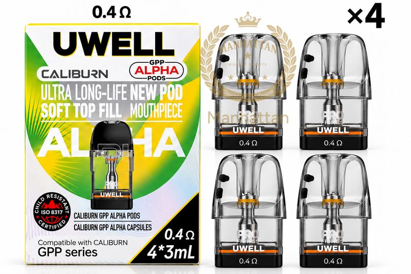 Uwell Caliburn GPP Alpha 0.4 ohm Kartuş/Coil (4 Kartuş) %100 Orijinal