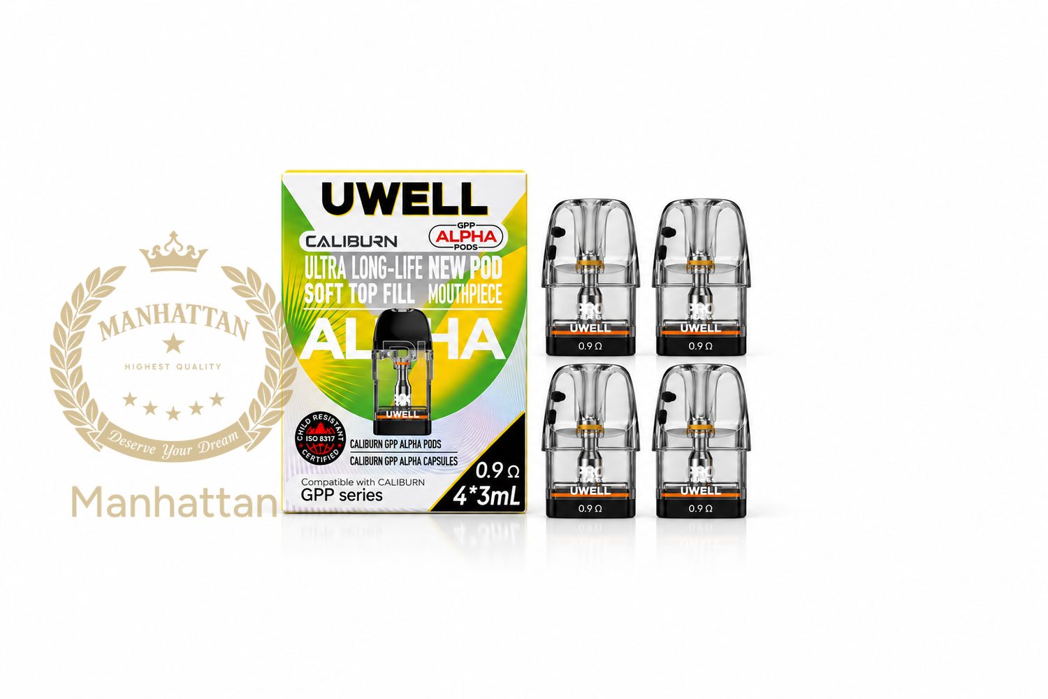 Uwell Caliburn GPP Alpha 0.9 ohm Kartuş/Coil (4 Kartuş) %100 Orijinal