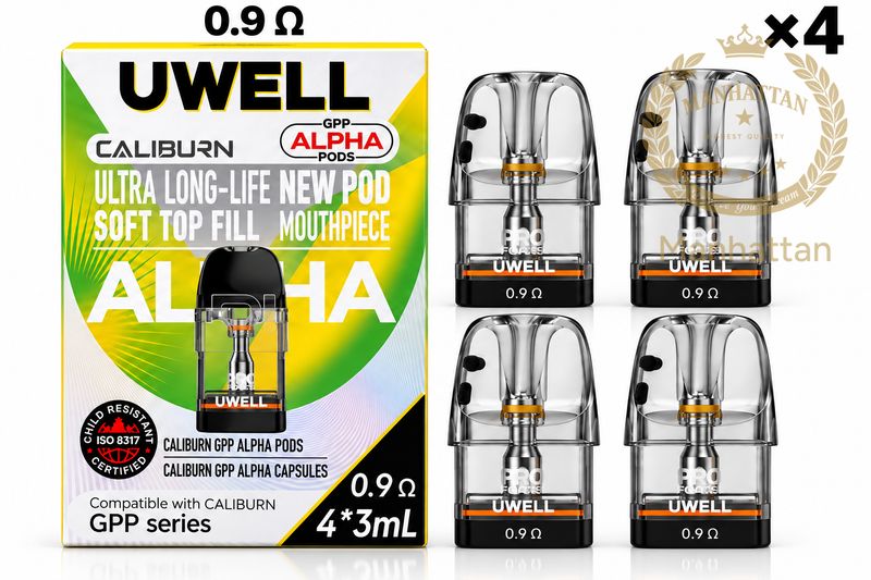 Uwell Caliburn GPP Alpha 0.9 ohm Kartuş/Coil (4 Kartuş) %100 Orijinal
